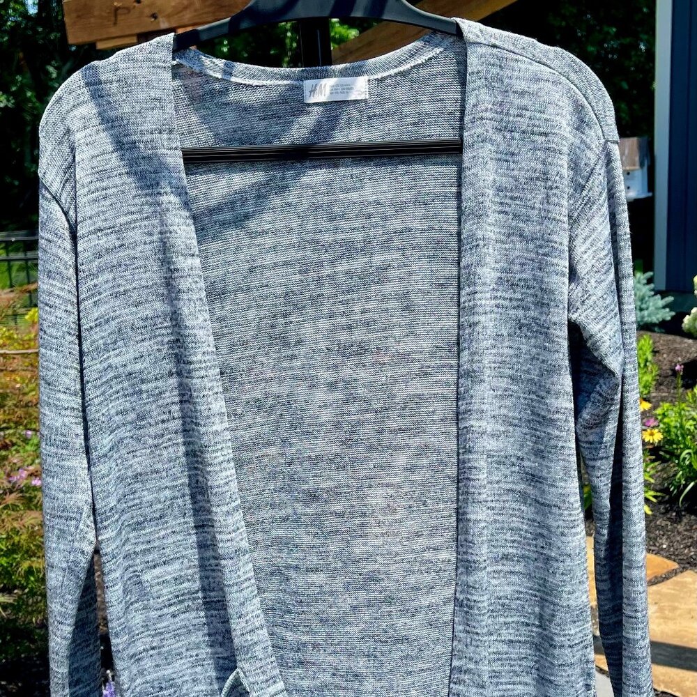 H&M Grey Open Front Long Sleeve Cardigan - US 14Y+ (EUR 170)